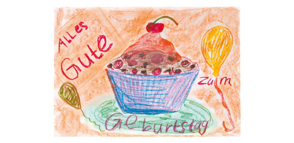  Grußkarte 03 - Muffin Geburtstag 